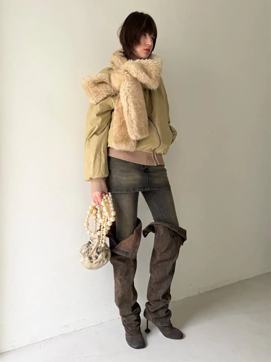 nodress | Faux Two-Piece Skinny Jeans
