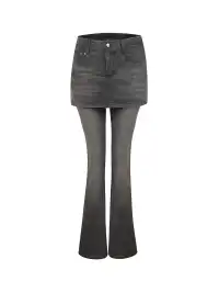 nodress | Faux Two-Piece Flared Jeans