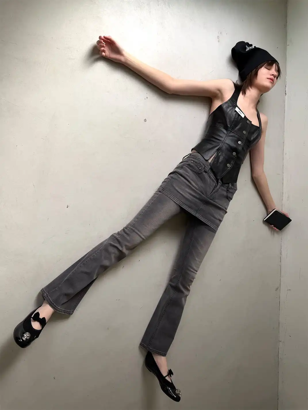 nodress | Faux Two-Piece Flared Jeans