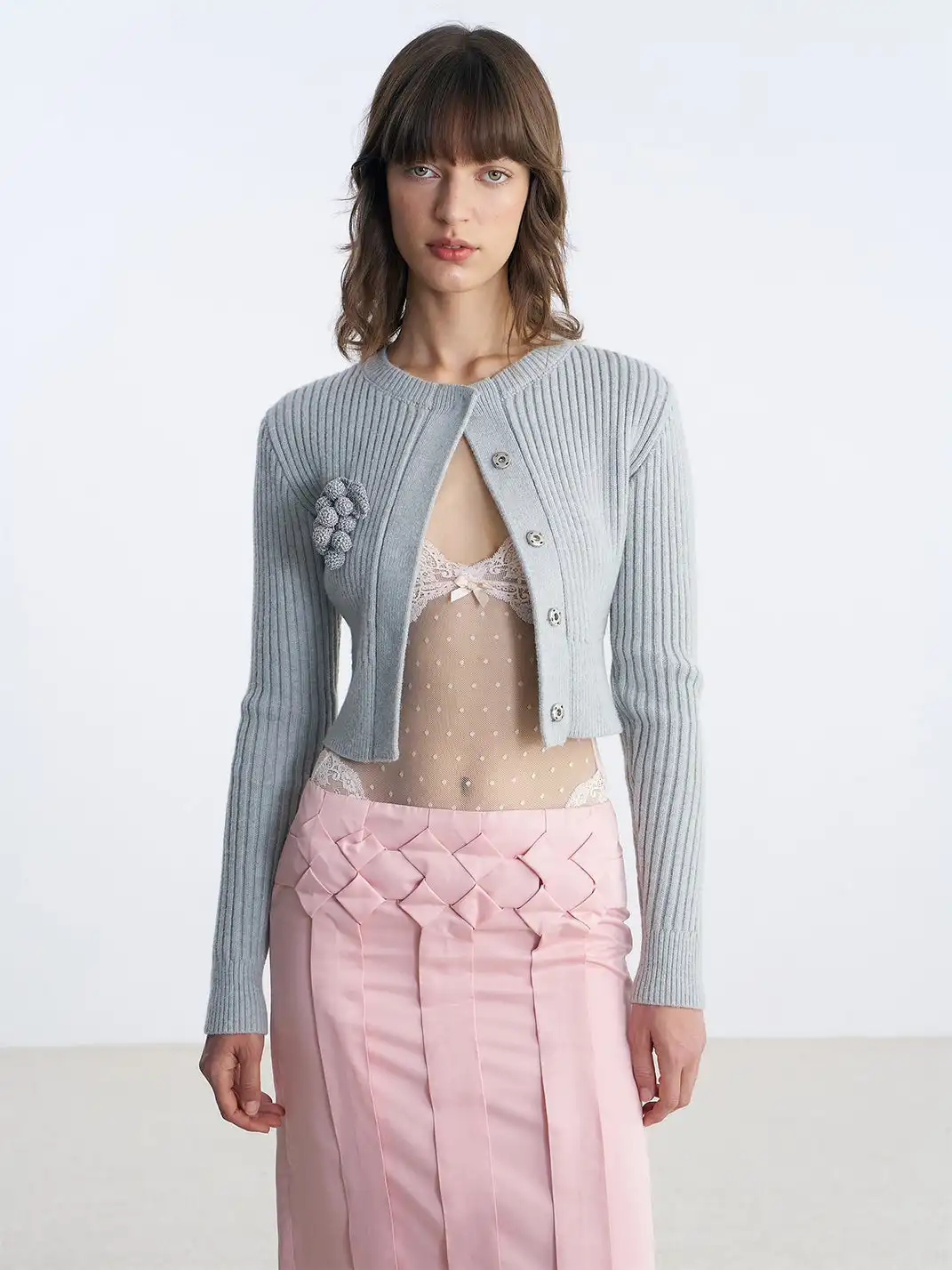 nodress | Grape-Decorated Knitted Cardigan
