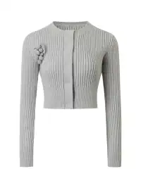 nodress | Grape-Decorated Knitted Cardigan