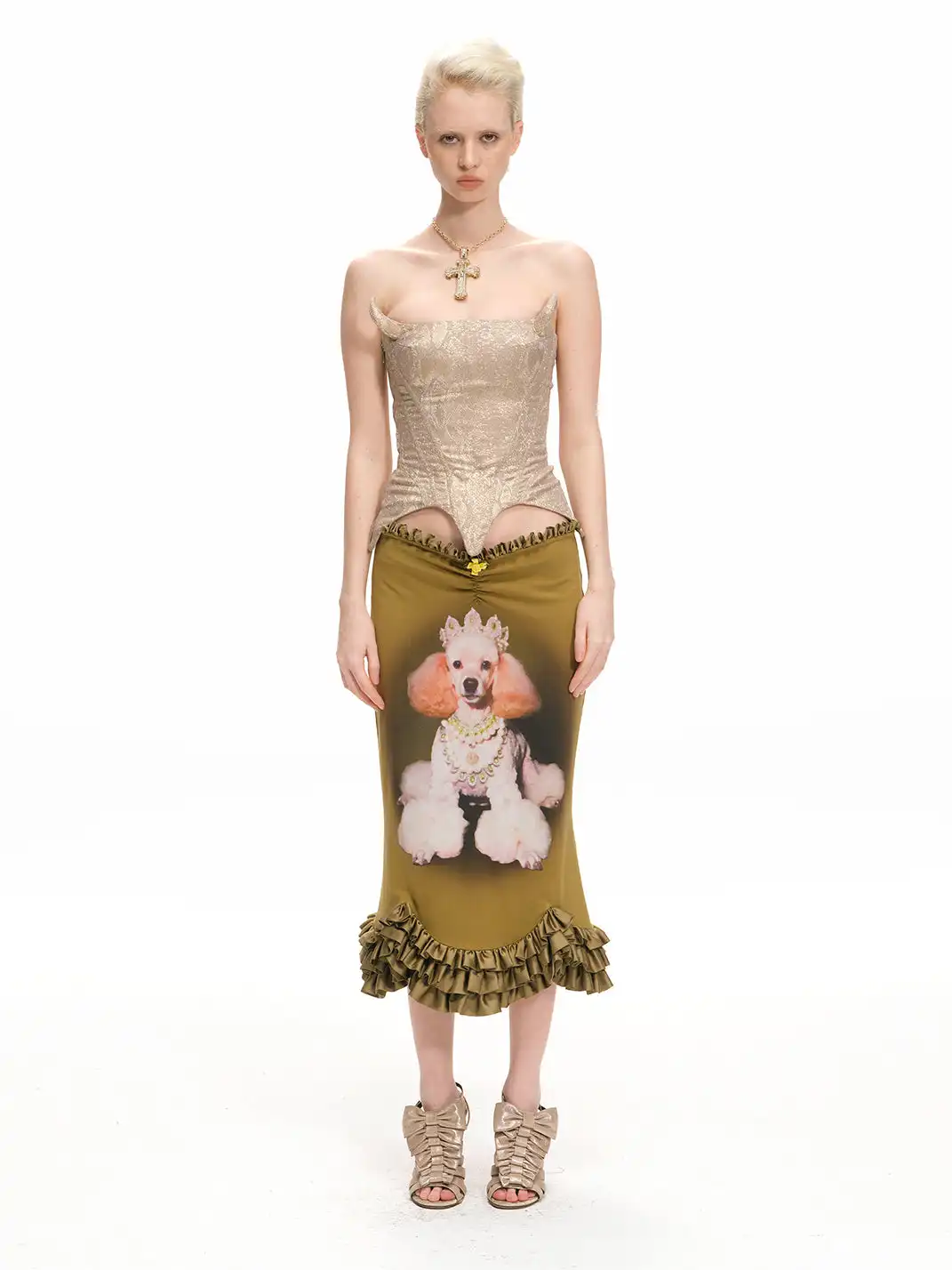 nodress | Dog Print Fishtail Skirt