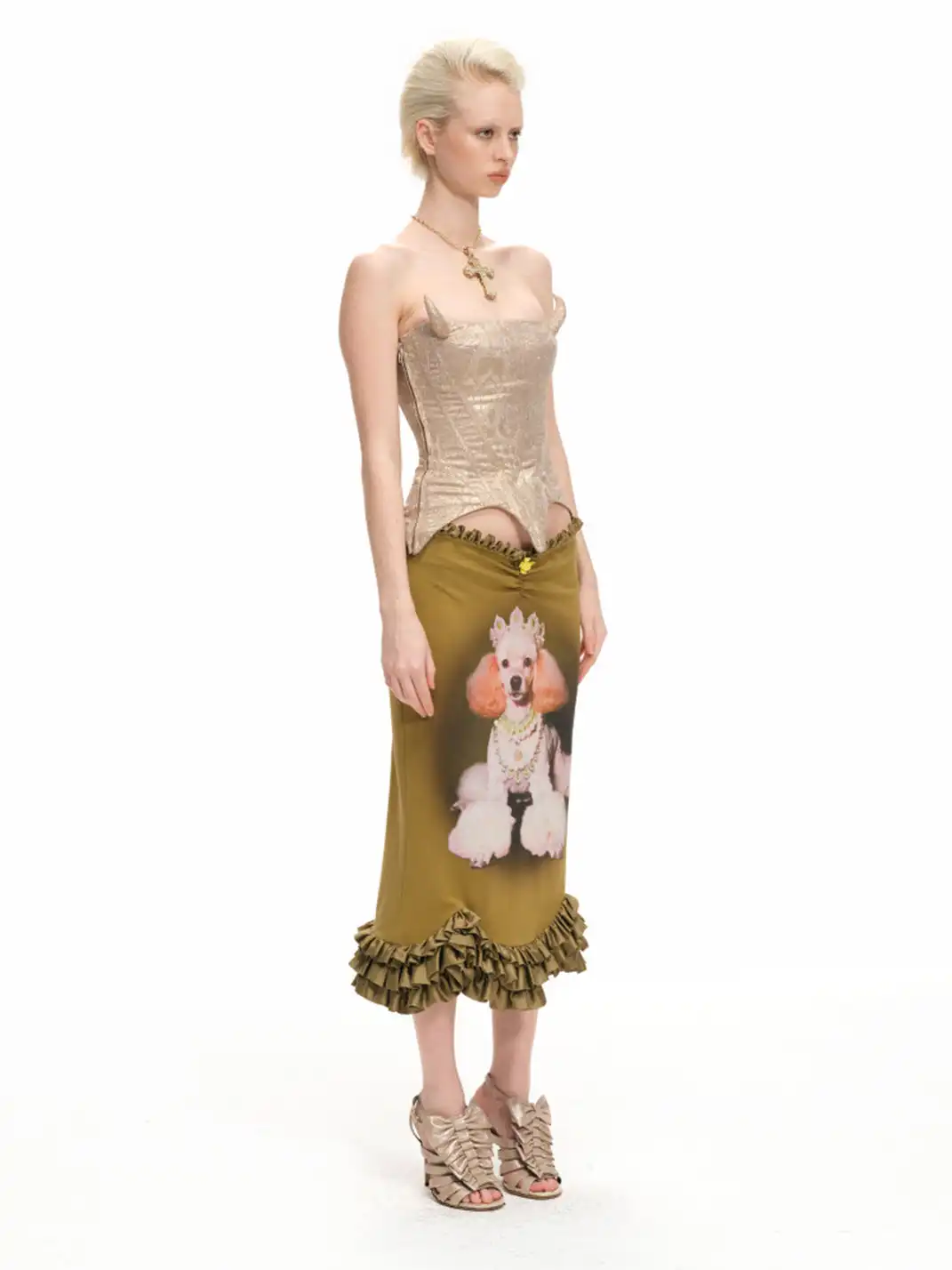 nodress | Dog Print Fishtail Skirt