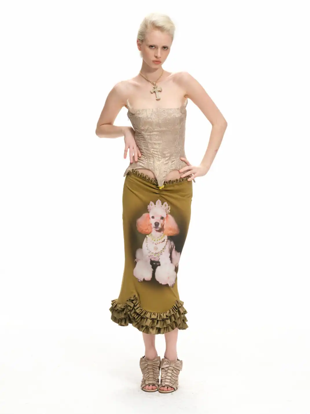 nodress | Dog Print Fishtail Skirt