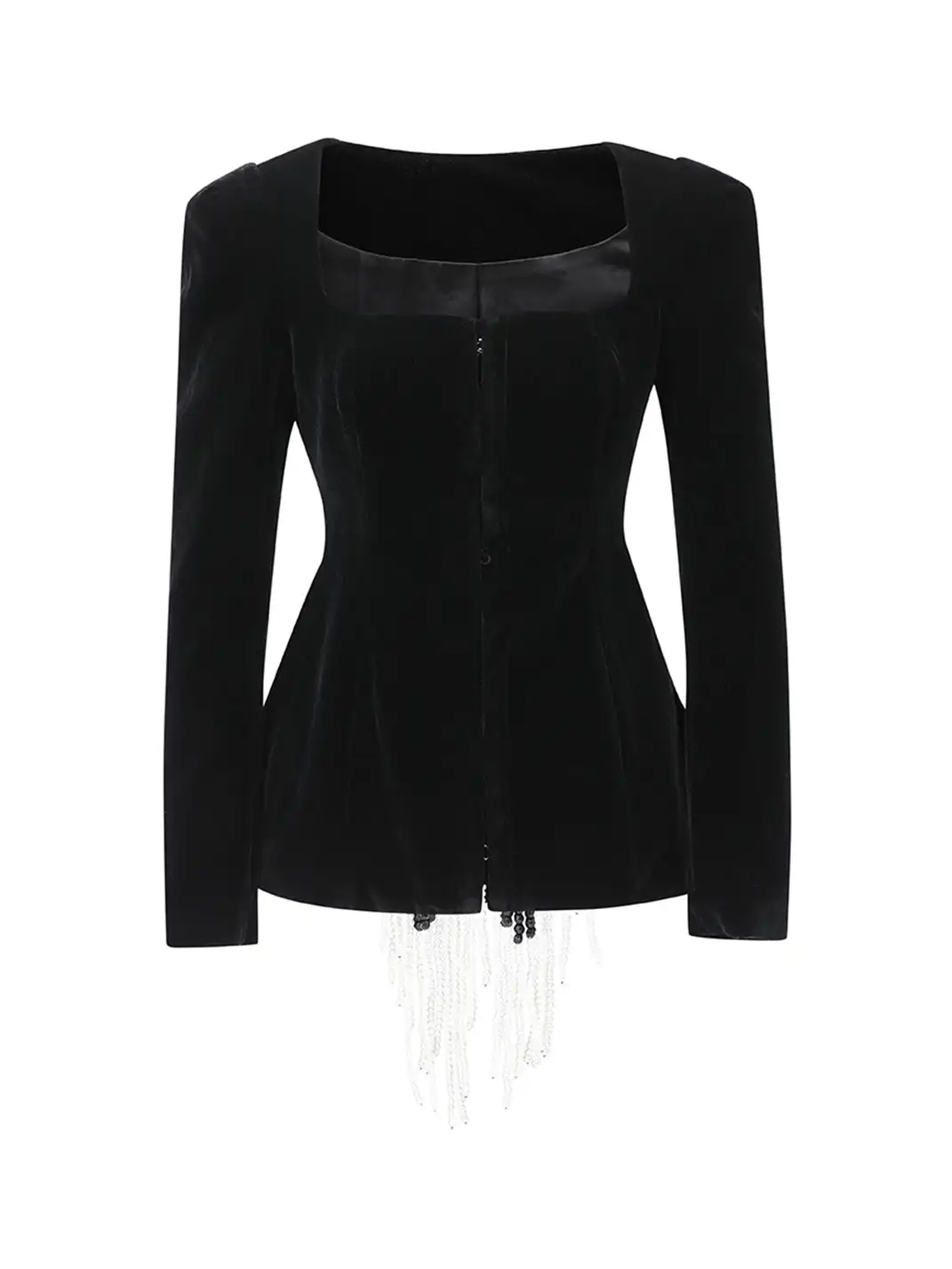 nodress | Square-Neck Button-Down Fitted Suit Jacket