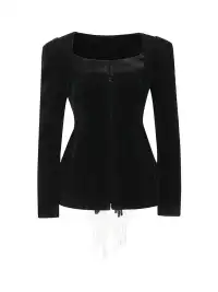 nodress | Square-Neck Button-Down Fitted Suit Jacket