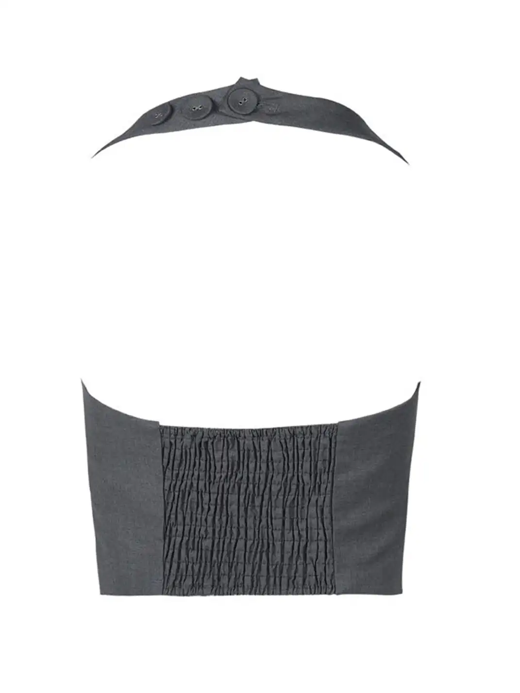 nodress | Double-Breasted Halter Neck Backless Vest