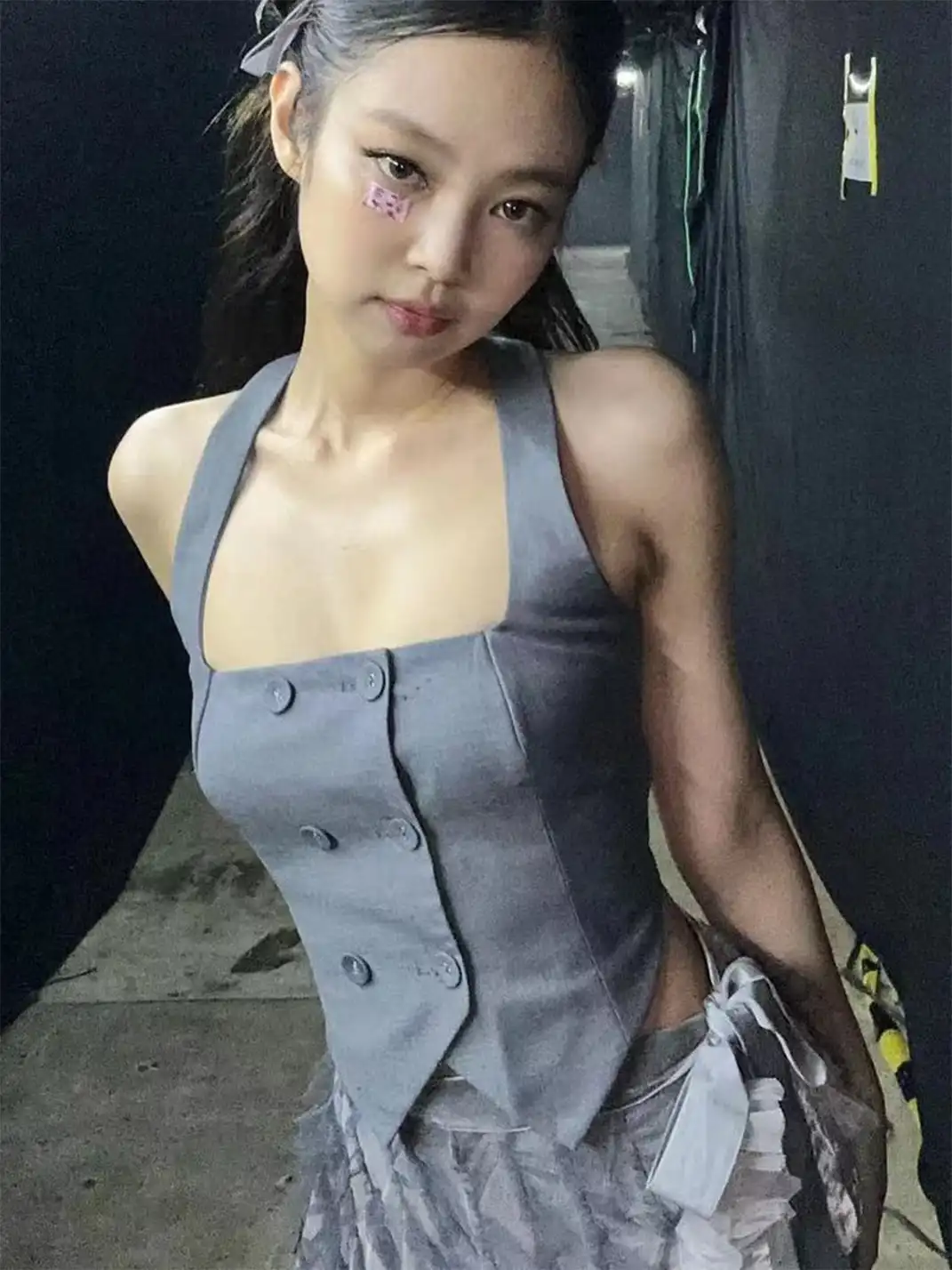 nodress | Double-Breasted Halter Neck Backless Vest