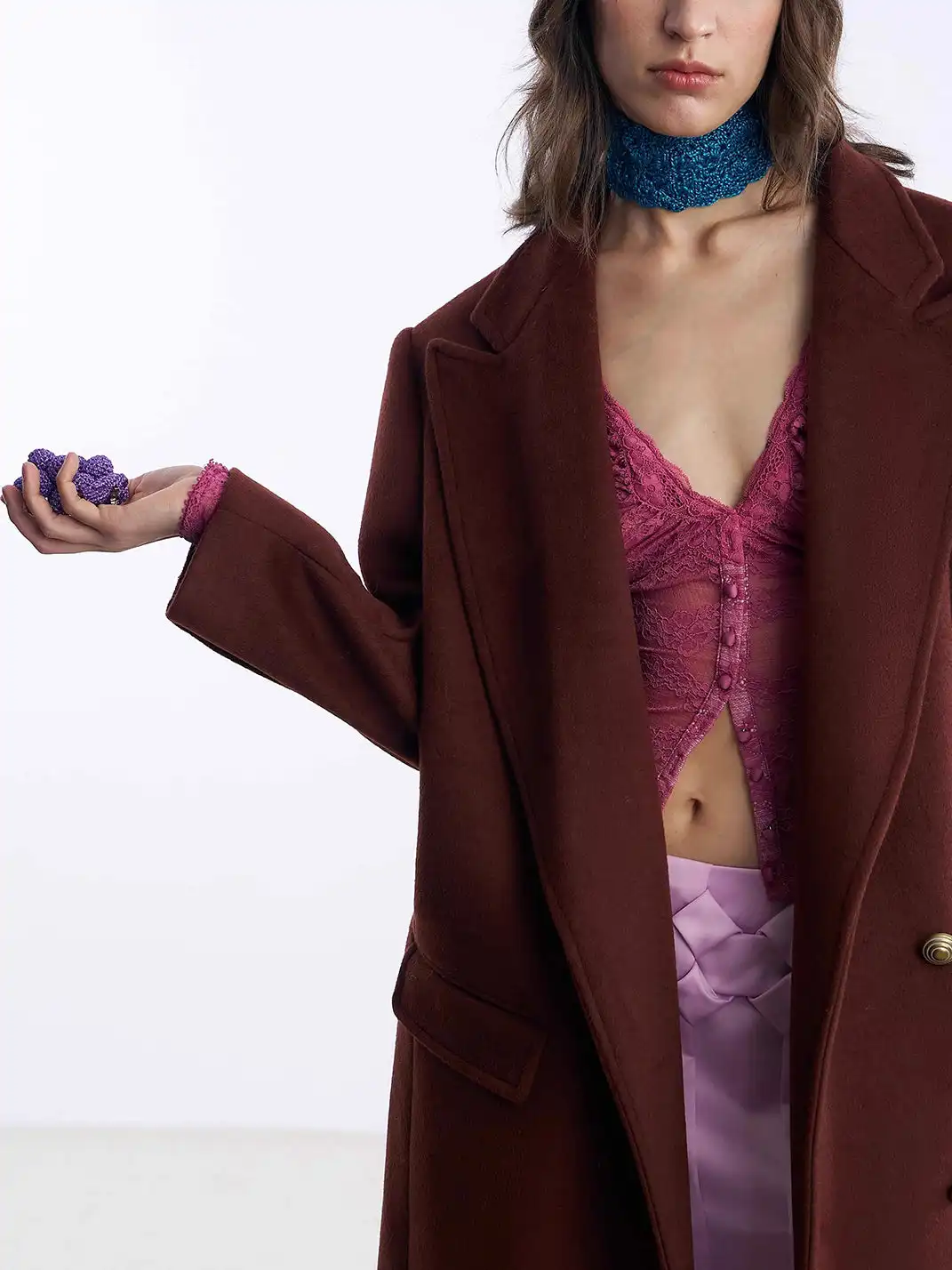 nodress | Handmade 3D Grape Brooch And Scarf