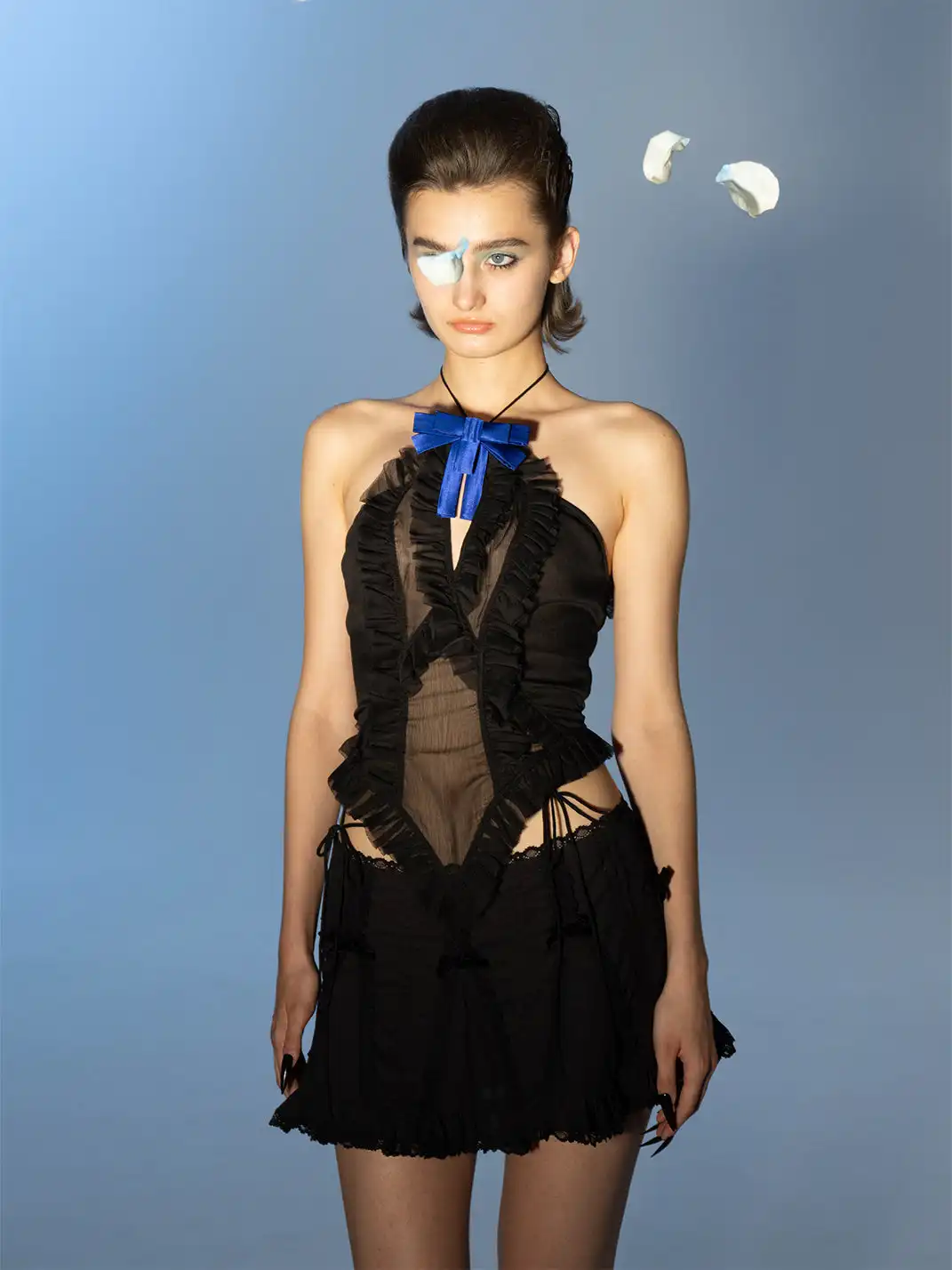 nodress | Lace Pleated A-Line Skirt