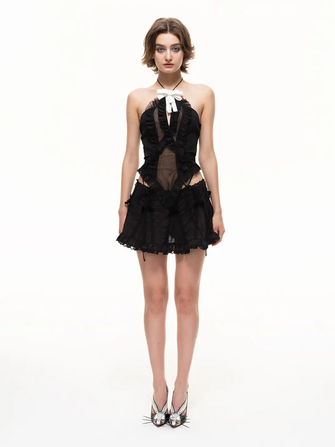 nodress | Lace Pleated A-Line Skirt