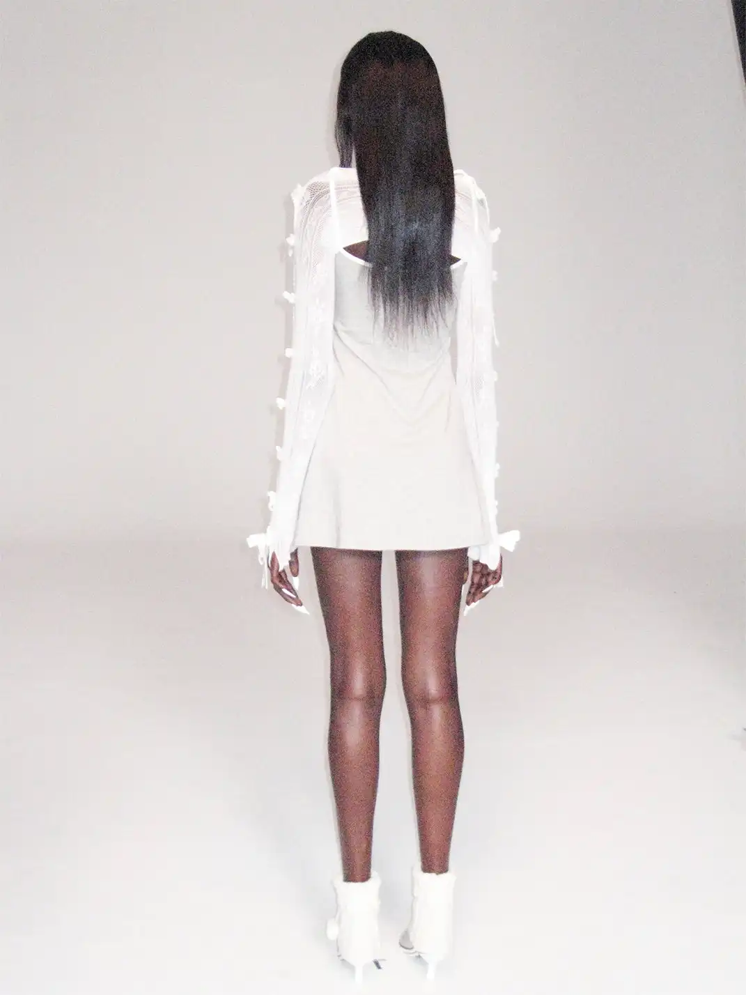 nodress | White Lace Bow Top