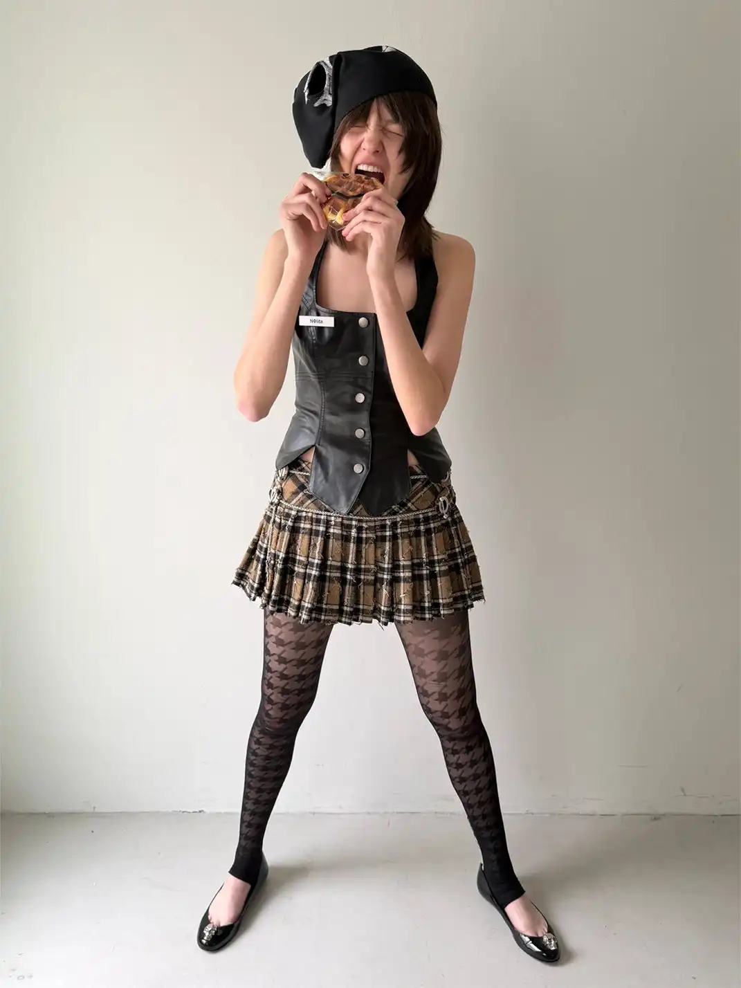 nodress | Pendant Plaid Wool Pleated Skirt
