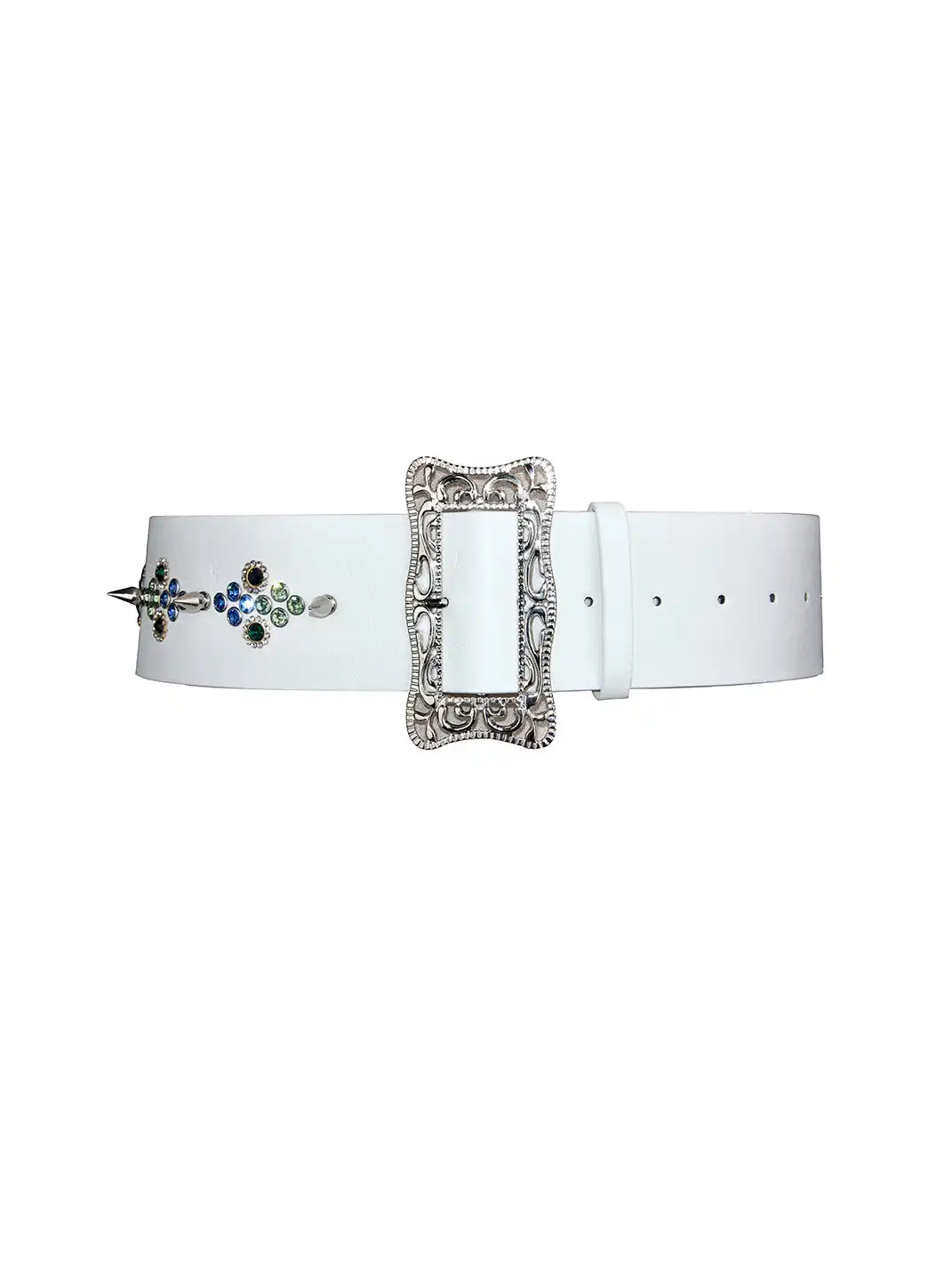 nodress | Rhinestone Rivet Carved Belt