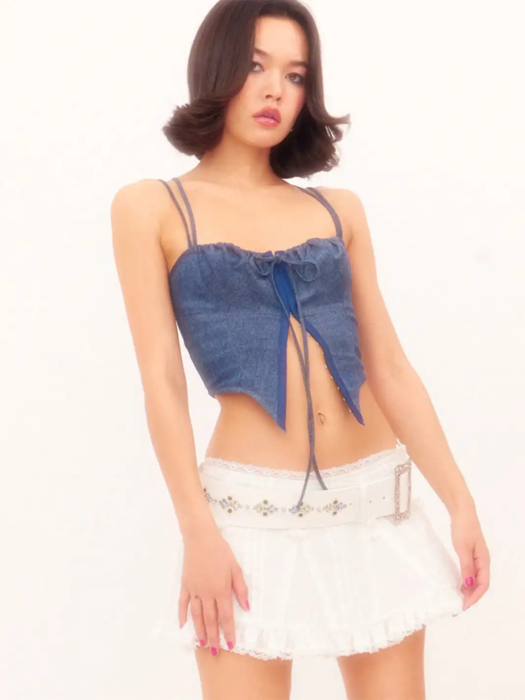 nodress | Rhinestone Rivet Carved Belt