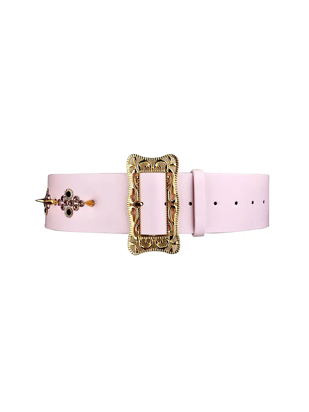 nodress | Rhinestone Rivet Carved Belt