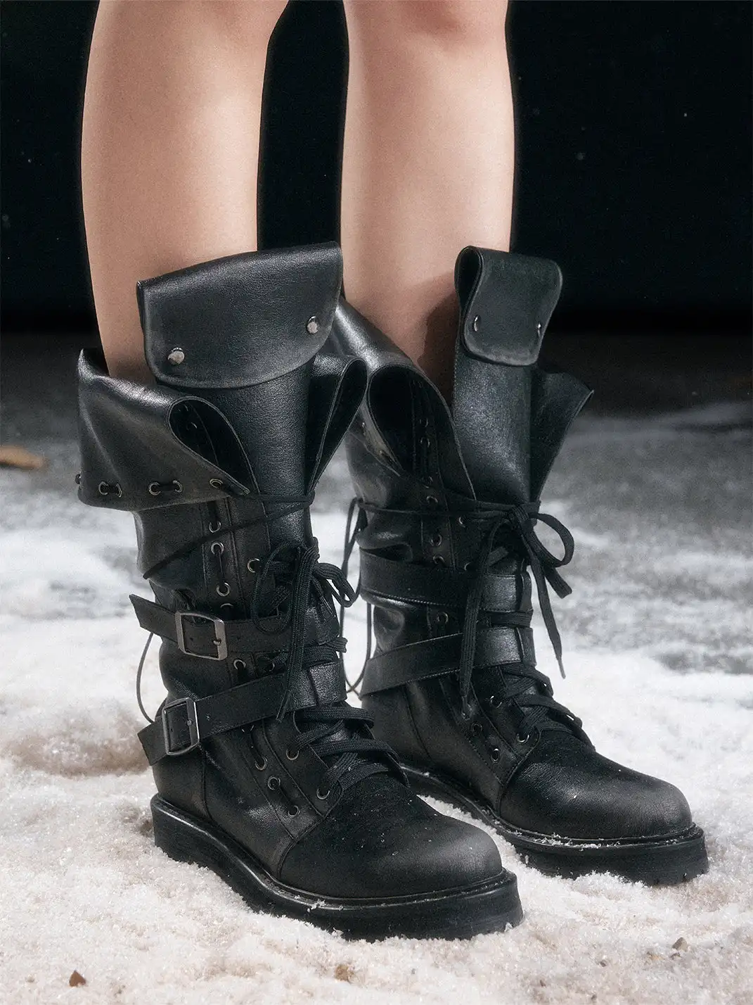 CestNous | Eyelet Straps Fold-Up Riding Boots