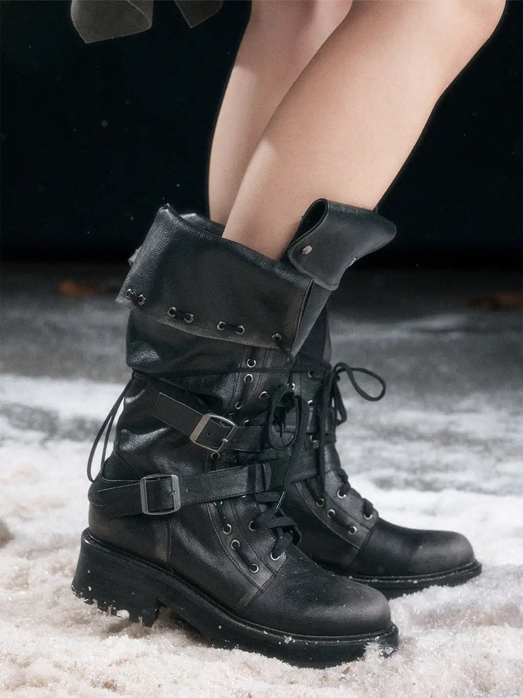 CestNous | Eyelet Straps Fold-Up Riding Boots