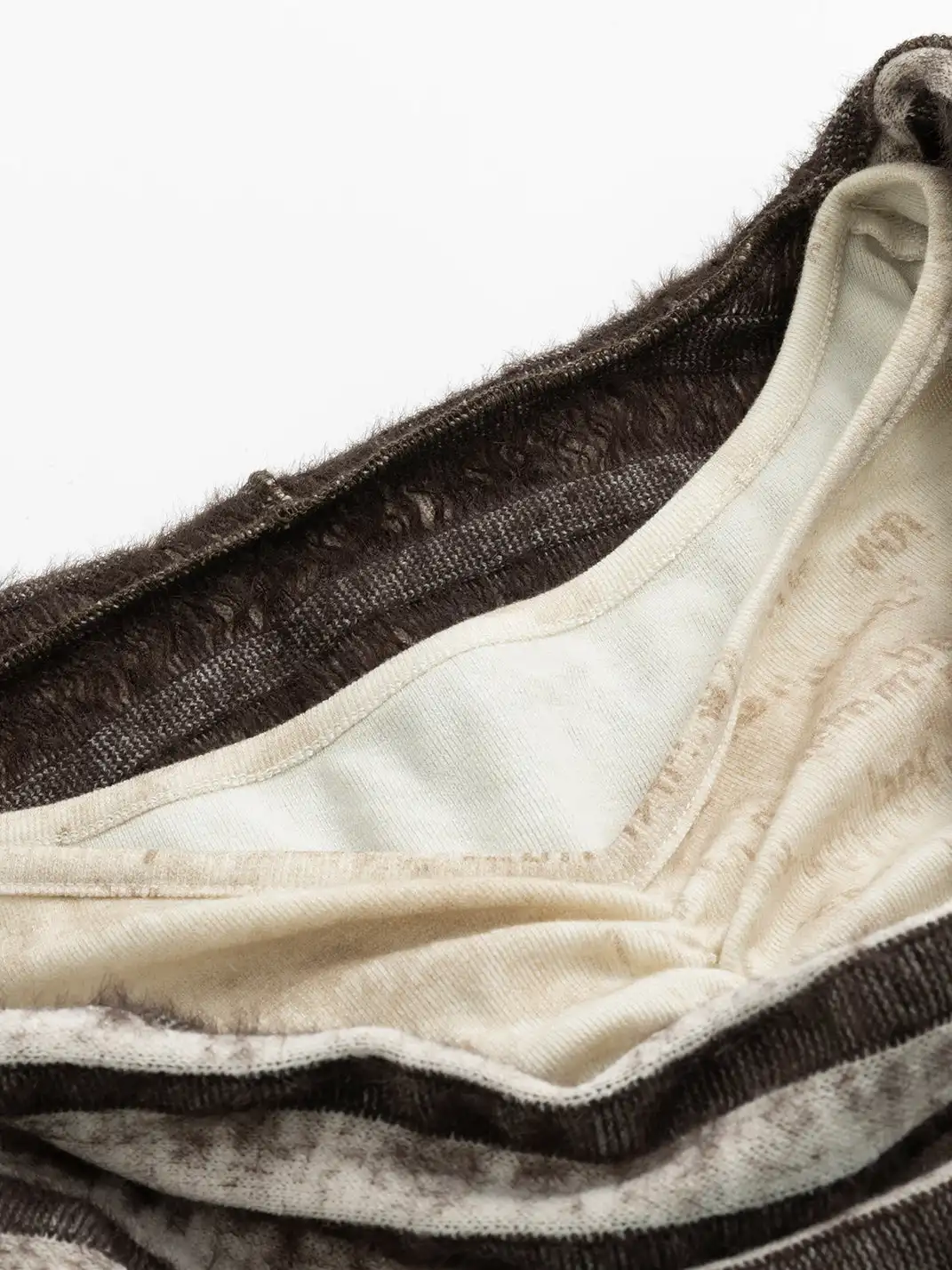 CestNous | Striped Faux Two-Piece Hooded Top
