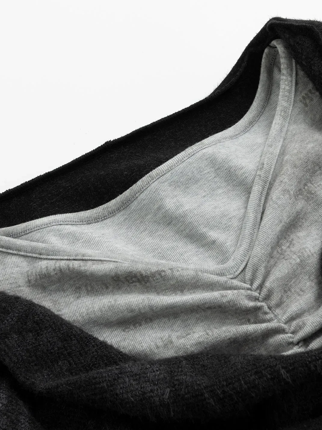 CestNous | Striped Faux Two-Piece Hooded Top