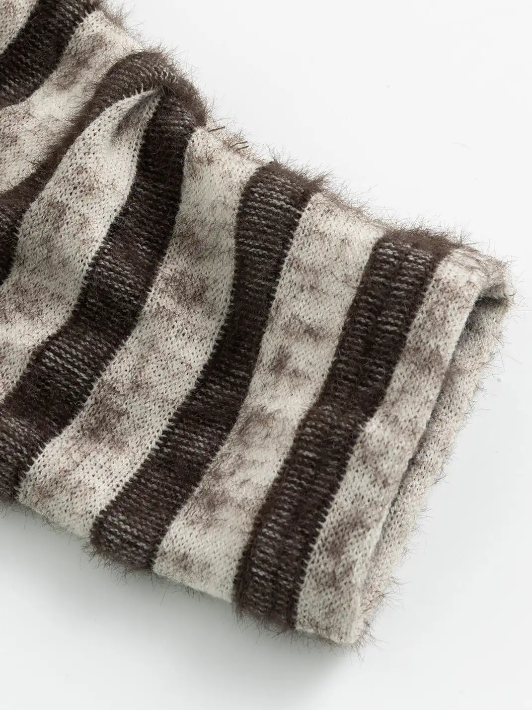 CestNous | Striped Faux Two-Piece Hooded Top