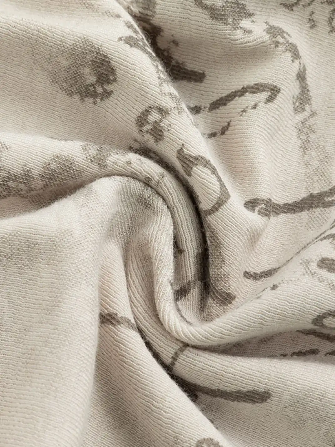CestNous | Irregularly Mottled Graffiti-Covered Pleated Top