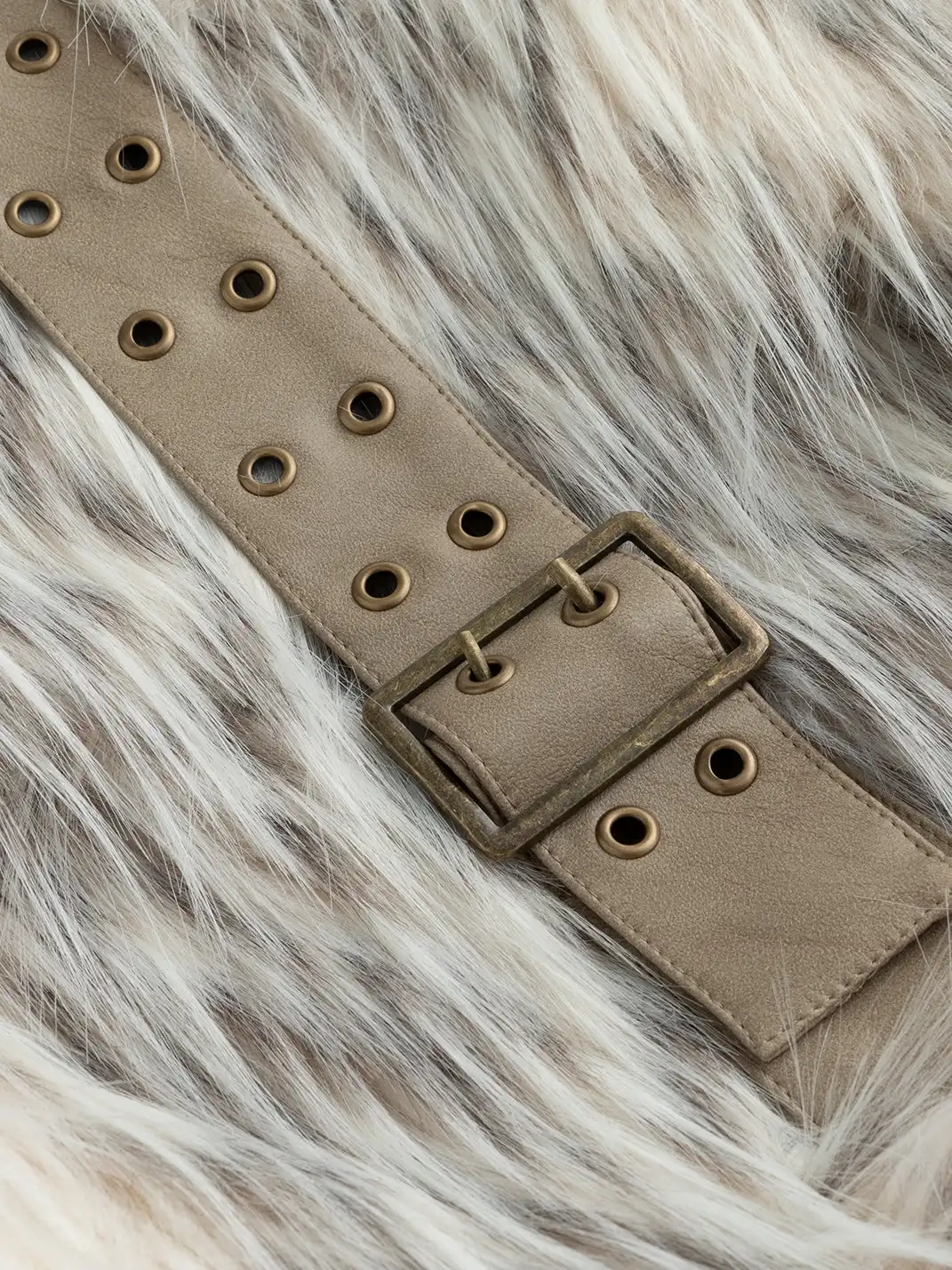 CestNous | Punk Rabbit Ear Buckle Belt Crossbody Fur Bag