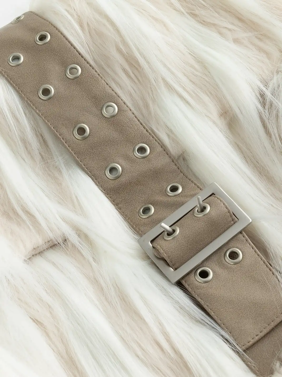 CestNous | Punk Rabbit Ear Buckle Belt Crossbody Fur Bag
