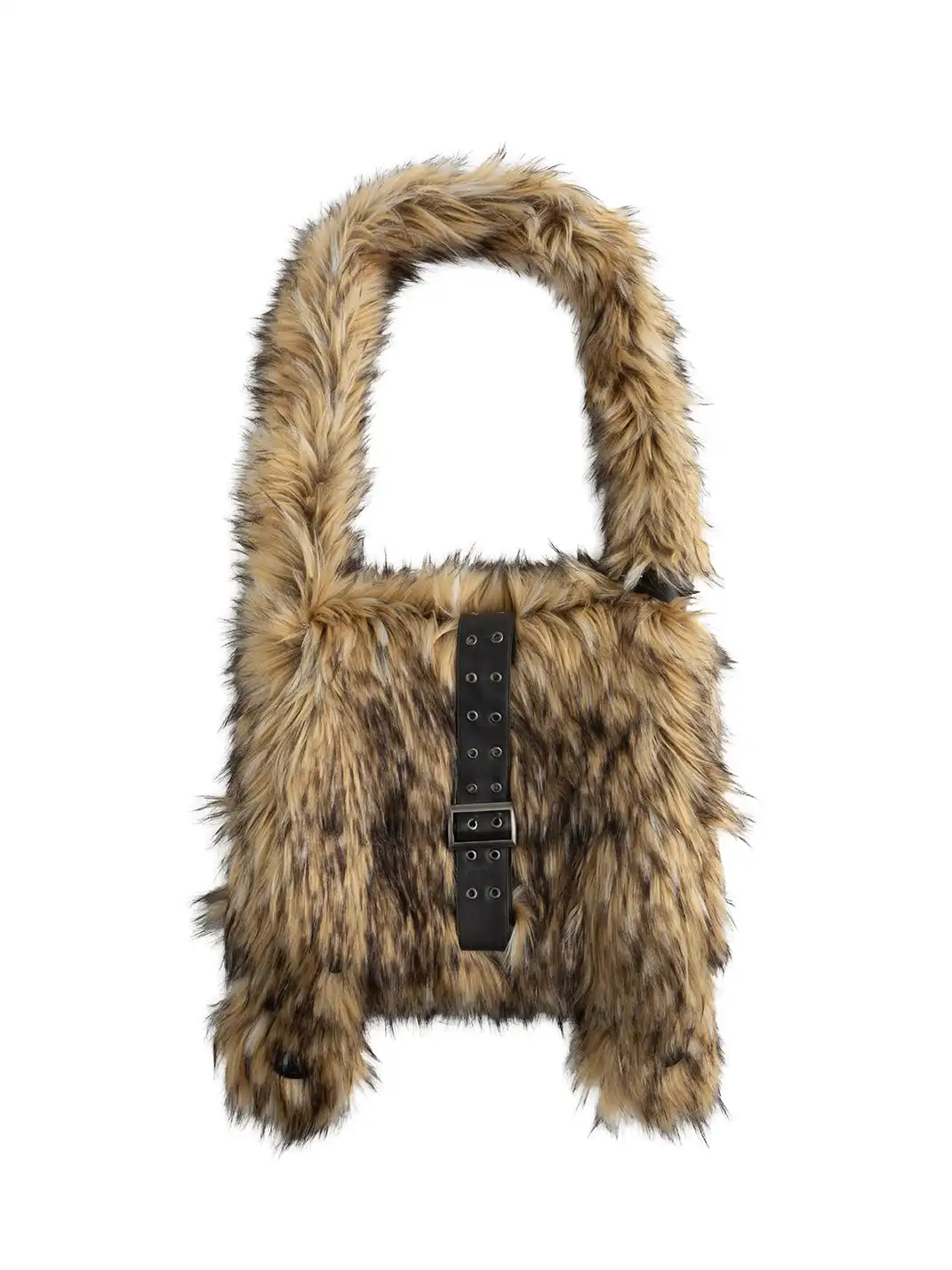 CestNous | Punk Rabbit Ear Buckle Belt Crossbody Fur Bag