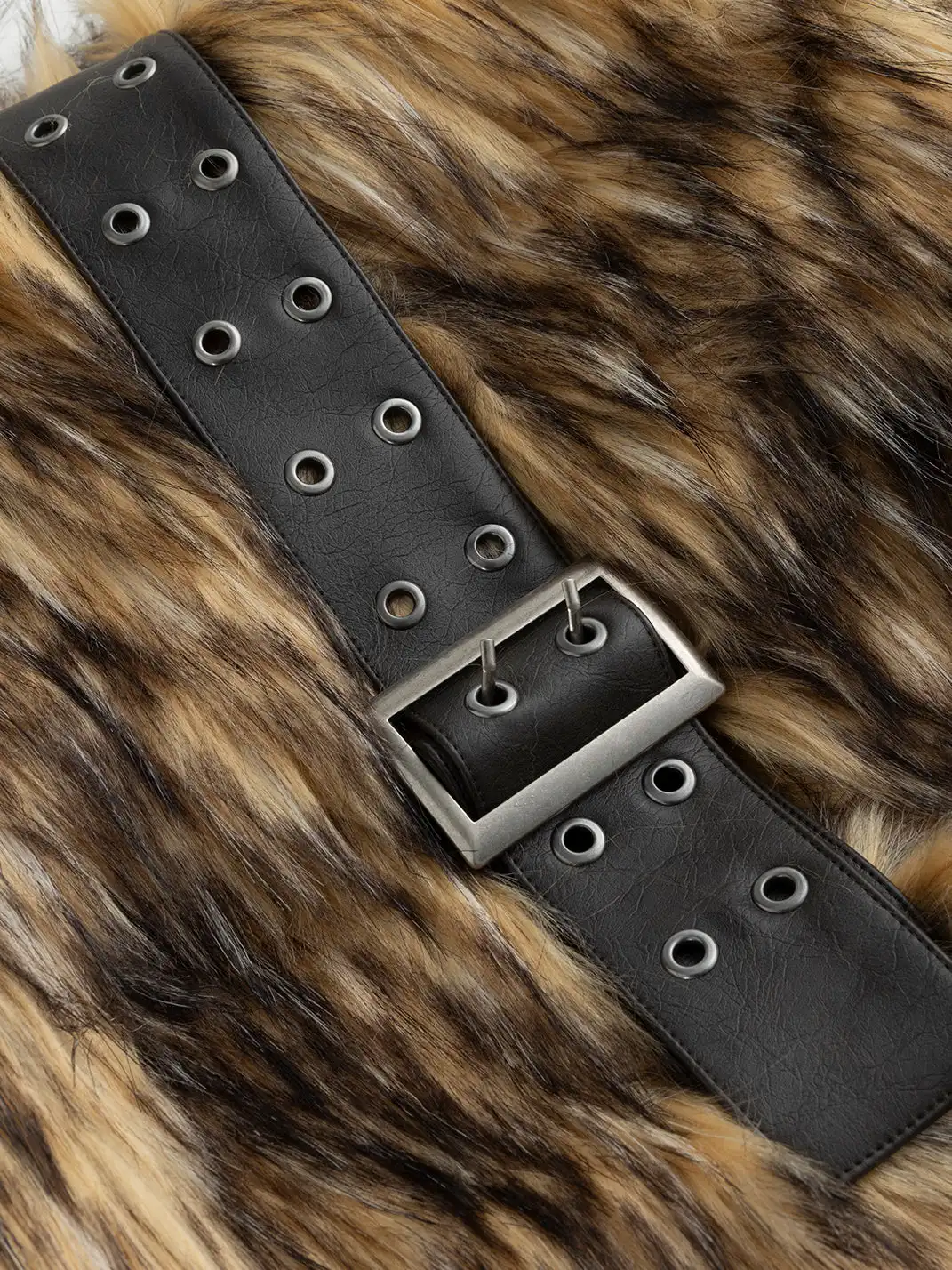 CestNous | Punk Rabbit Ear Buckle Belt Crossbody Fur Bag