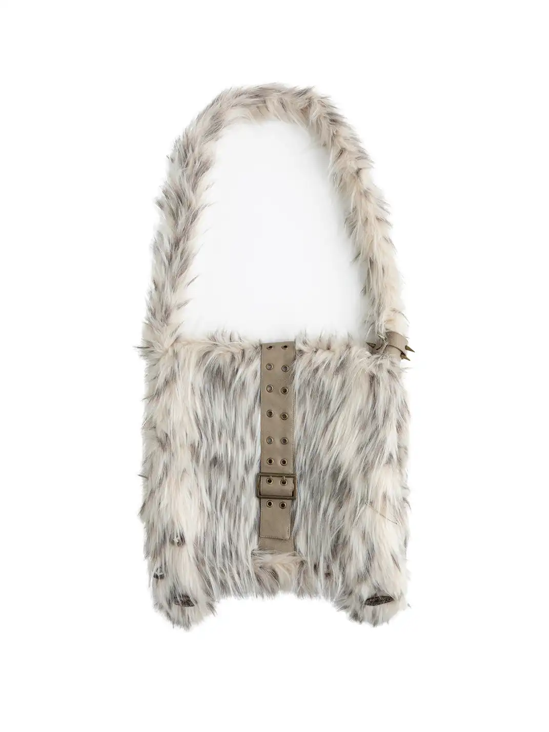 CestNous | Punk Rabbit Ear Buckle Belt Crossbody Fur Bag