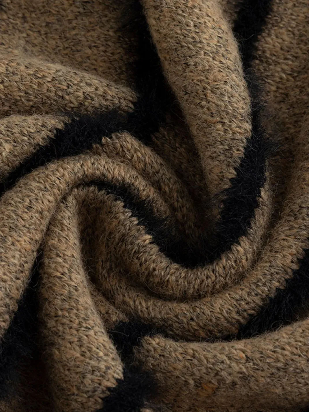 CestNous | Braided Striped Batwing Sleeve Sweater