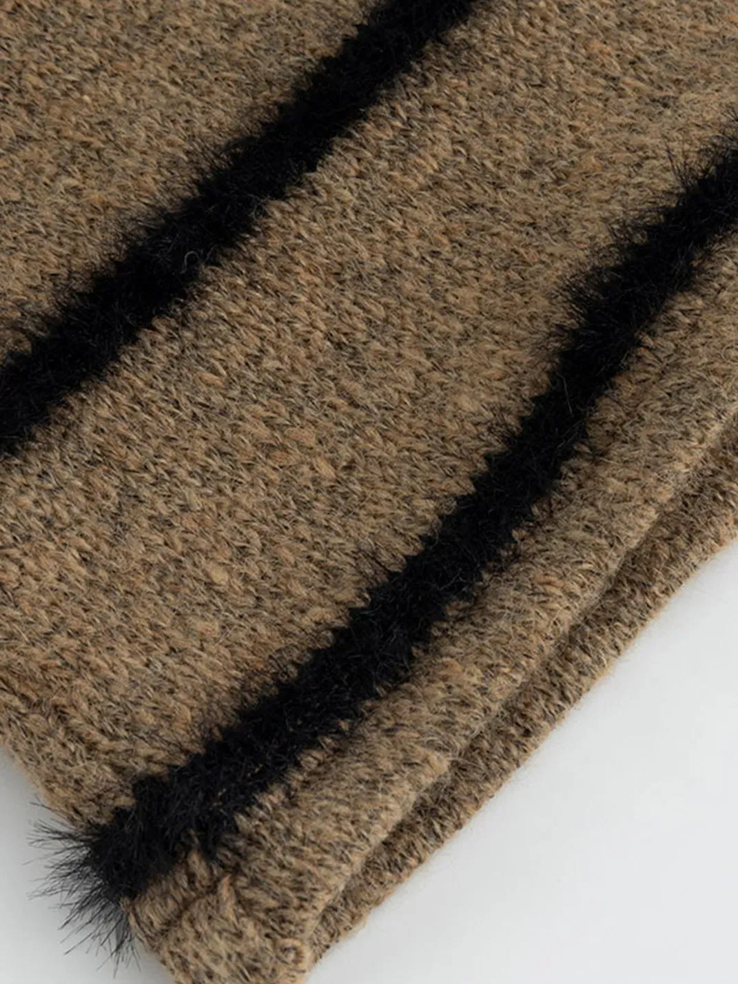CestNous | Braided Striped Batwing Sleeve Sweater