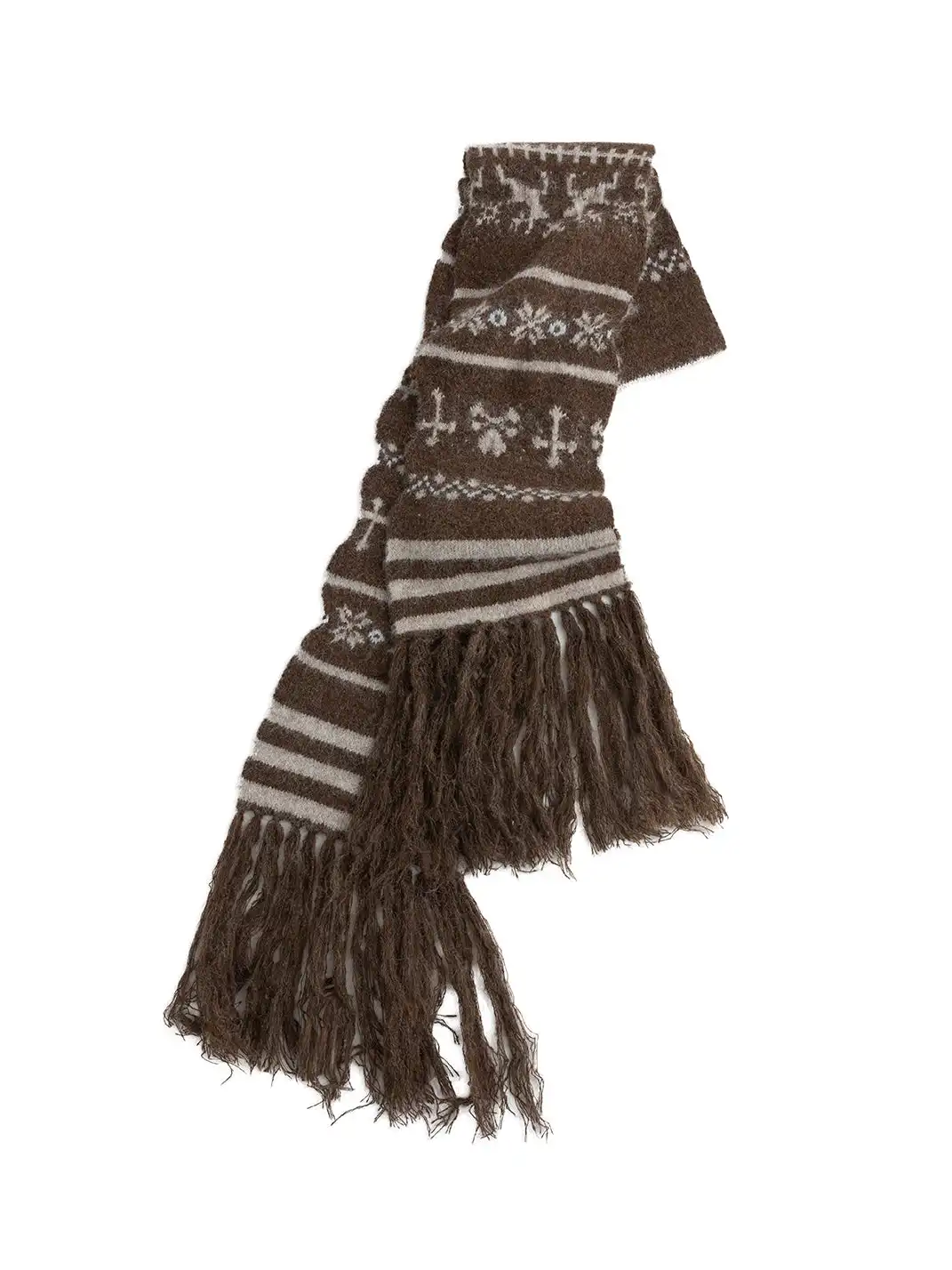 CestNous | Cross Fair Isle Tassel Jacquard Scarf