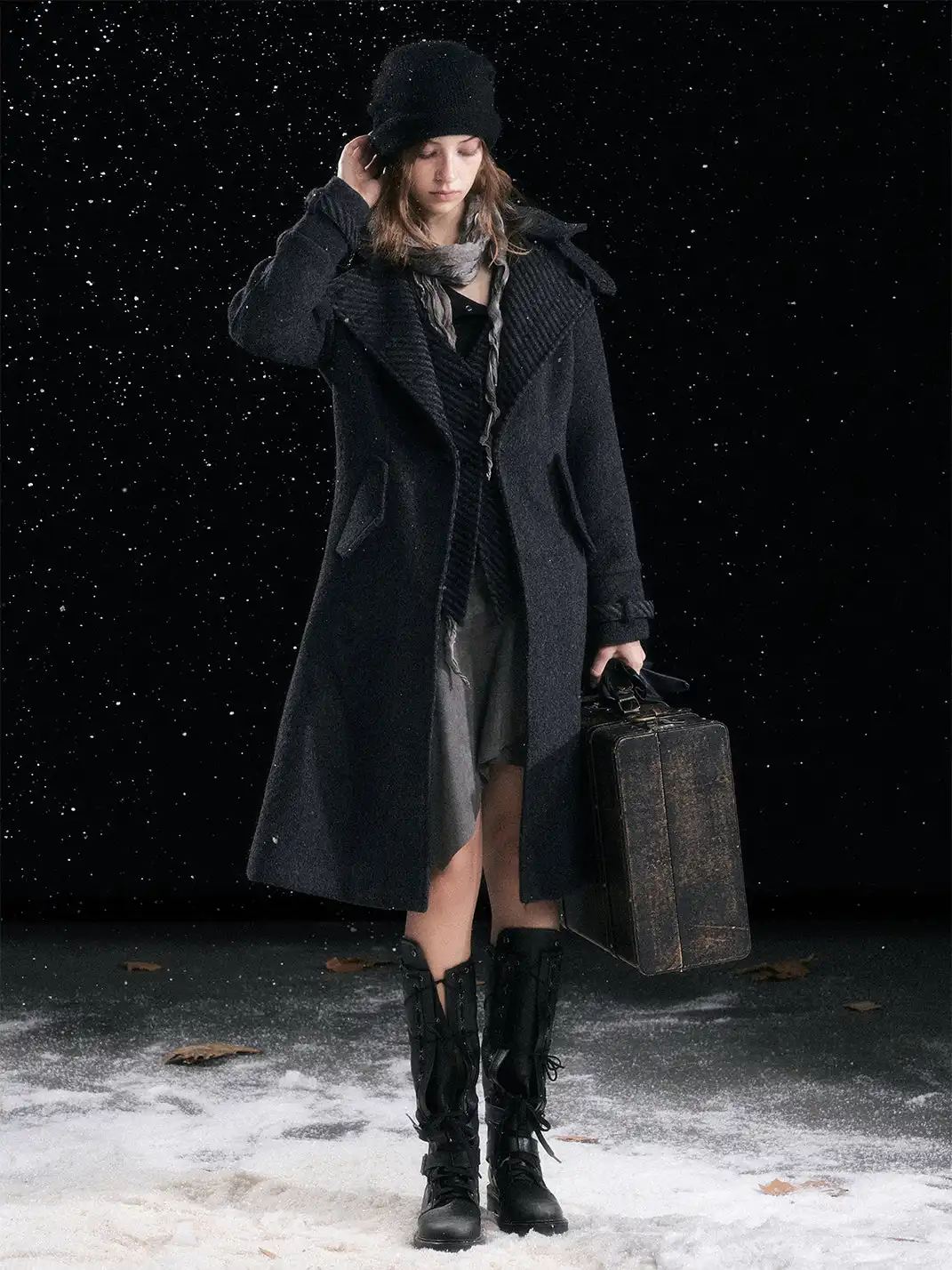 CestNous | Vest Layered Over A Double-Breasted Wool Coat