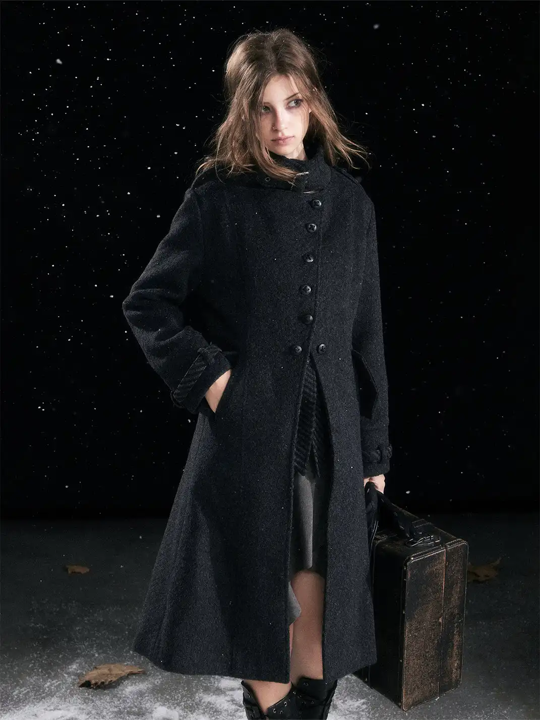 CestNous | Vest Layered Over A Double-Breasted Wool Coat