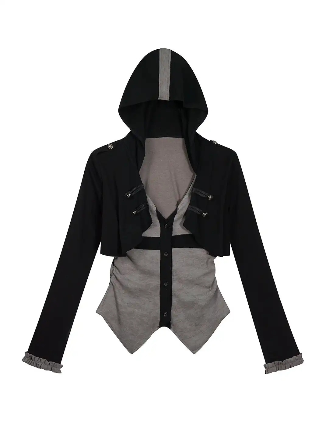 CestNous | Hooded Two-Piece Knit Cardigan