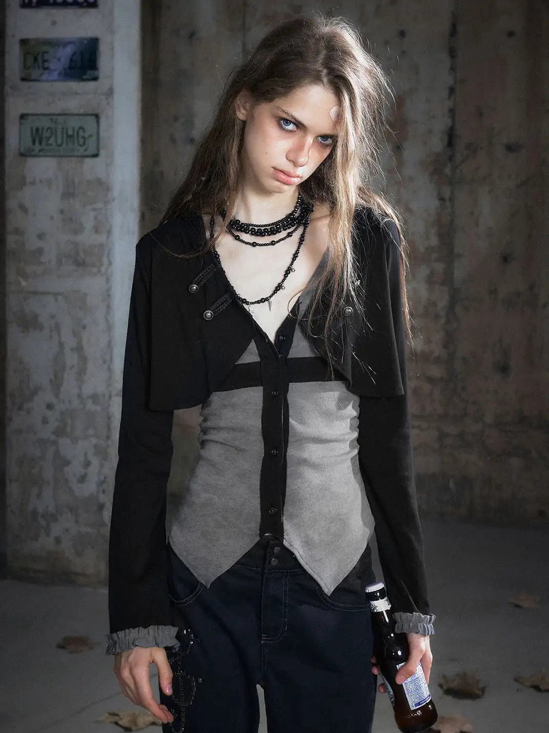 CestNous | Hooded Two-Piece Knit Cardigan