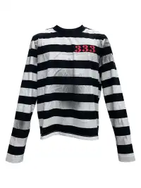 PCCVISION | Striped Distressed Long-Sleeved T-Shirt