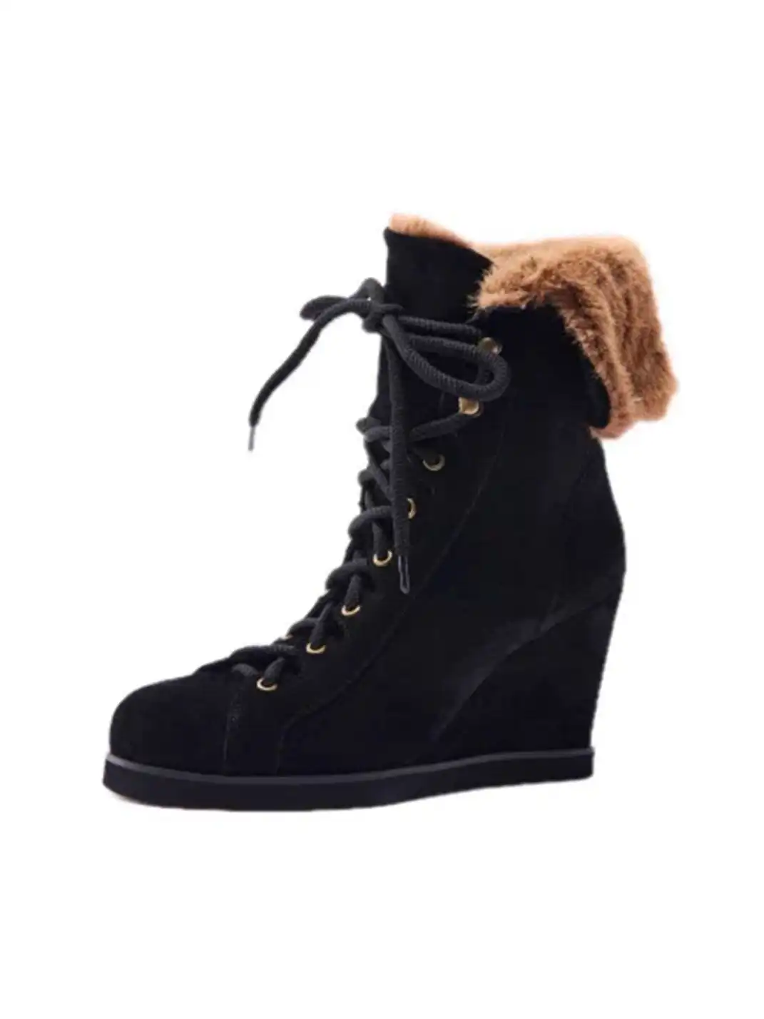 NONA | Suede Wedge Ankle Boots with Hidden Platform Heels