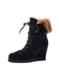 NONA | Suede Wedge Ankle Boots with Hidden Platform Heels