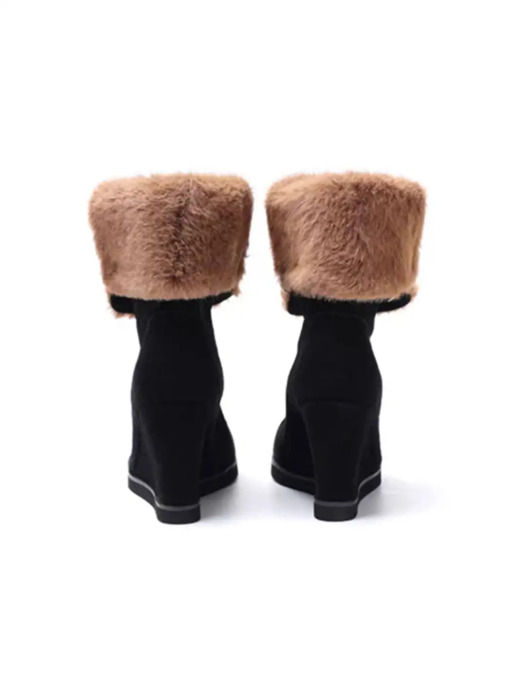 NONA | Suede Wedge Ankle Boots with Hidden Platform Heels