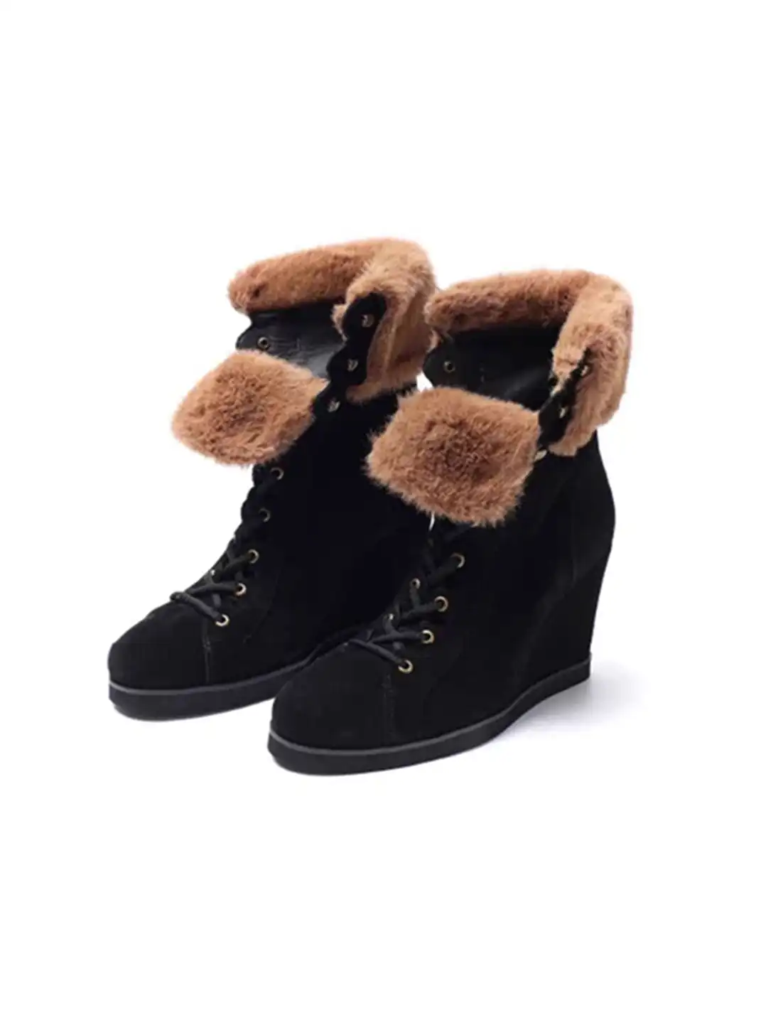 NONA | Suede Wedge Ankle Boots with Hidden Platform Heels