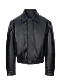Esaias | Leather Buttoned Lapel Leather Jacket
