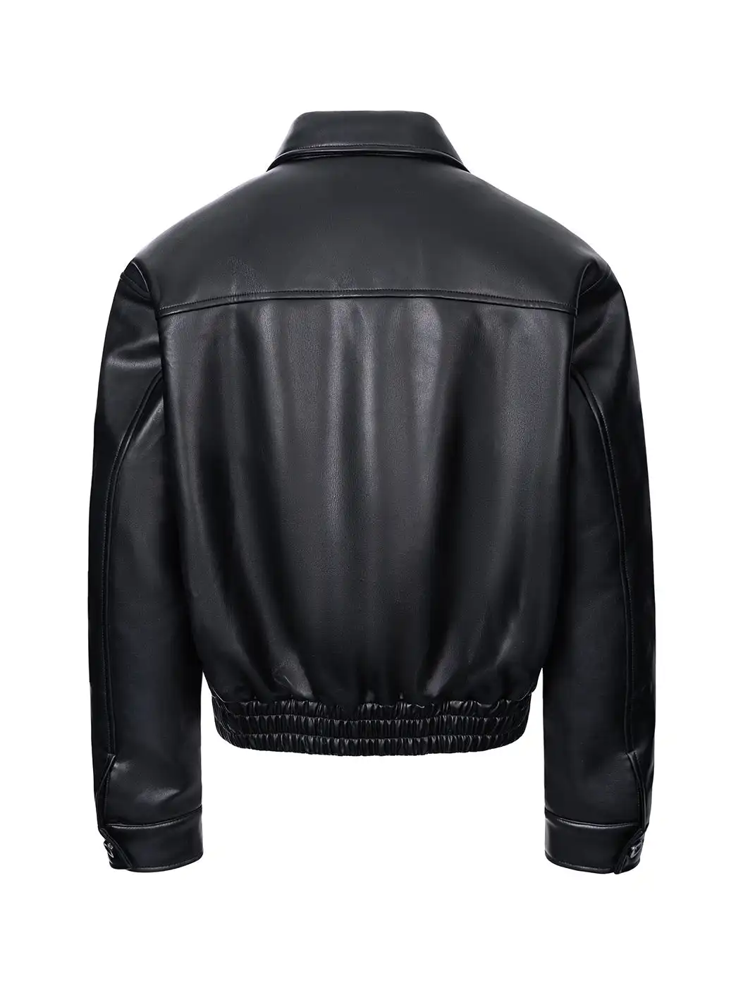Esaias | Leather Buttoned Lapel Leather Jacket