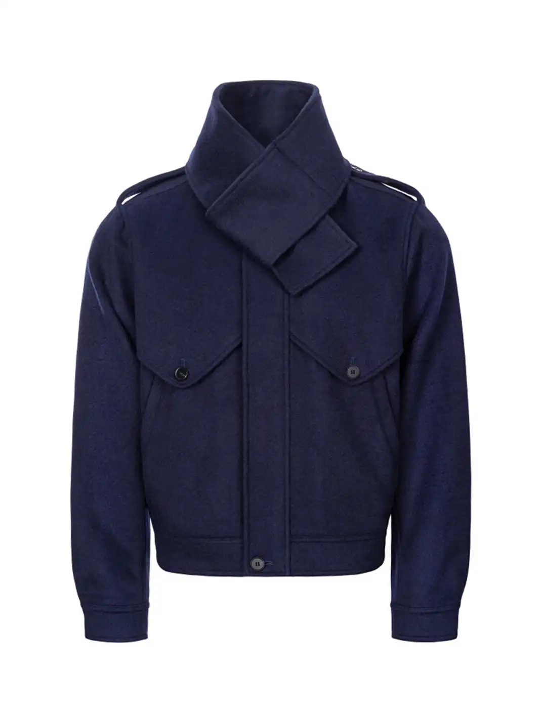Esaias | Detachable Scarf Collar Wool Jacket