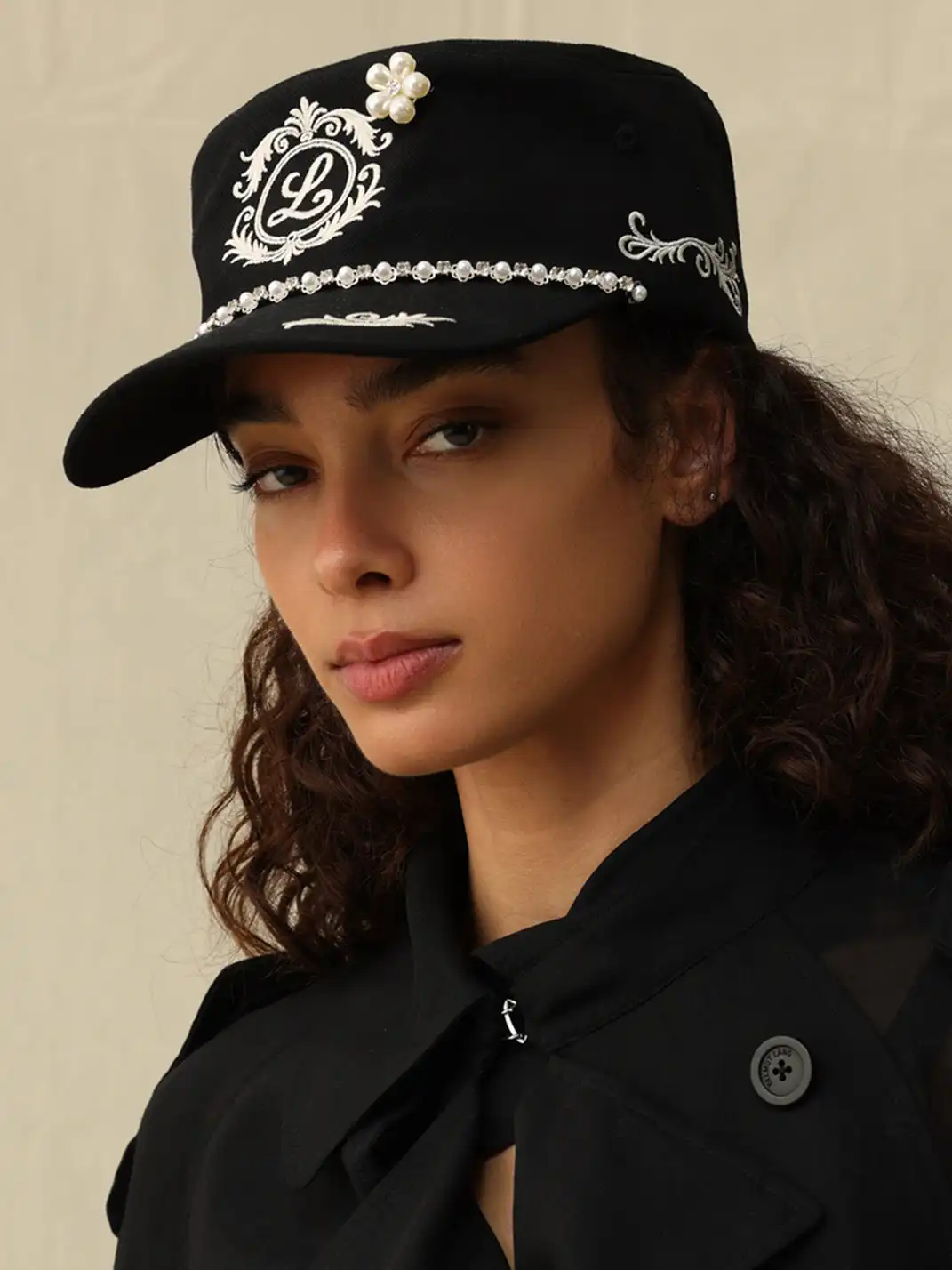 8LOME | Pearl-Embroidered Curved-Brim Baseball Cap