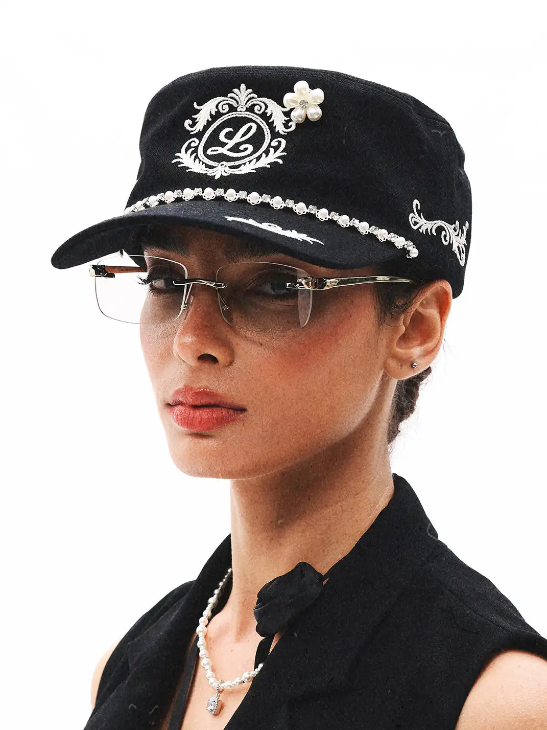 8LOME | Pearl-Embroidered Curved-Brim Baseball Cap