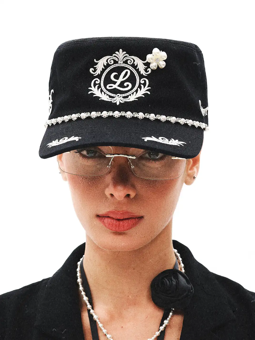 8LOME | Pearl-Embroidered Curved-Brim Baseball Cap