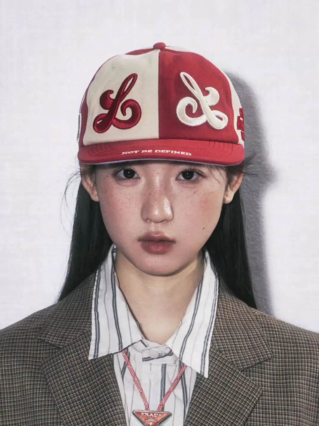 8LOME | Patchwork Tai Chi Flat-Brimmed Baseball Cap-Red
